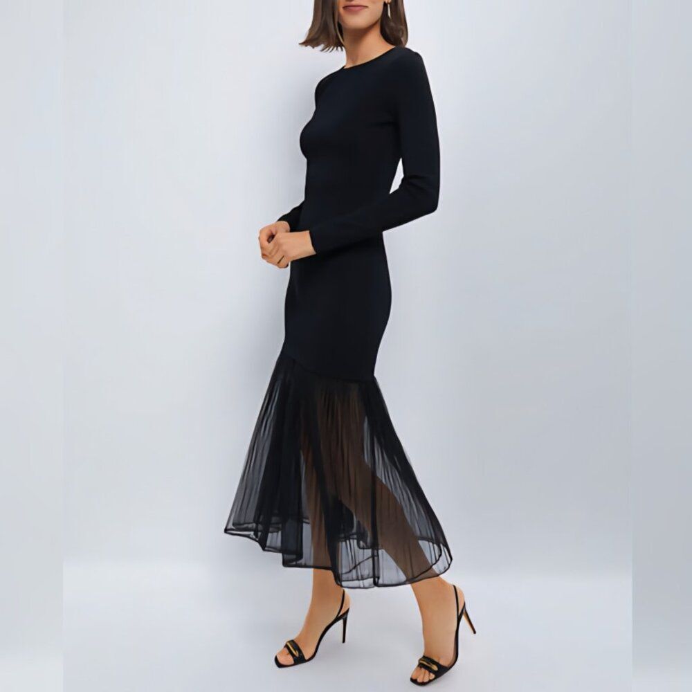 NWT Tuckernuck - M Hyacinth House Black Knit Gwendolyn Maxi Dress - Picture 4 of 9